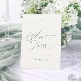 Minimal Sage Green Sweet Table Sign Kaart