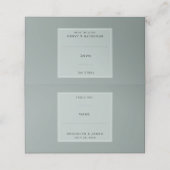 Minimal Sage Green Table Number Plaatskaartje (Buitenkant ongevouwen)