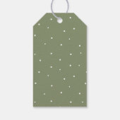 Minimal Sage Green Vrolijke Kerstfoto Cadeaulabel (Achterkant)