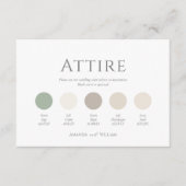 Minimal Sage Green Wedding Attire Color Palette Kaart (Voorkant)