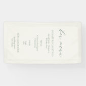 Minimal Sage Green Wedding Bar Menu Sign Spandoek (Horizontaal)