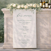 Minimal Sage Green Wedding Bar Menu Sign Spandoek