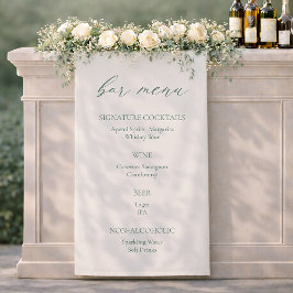 Minimal Sage Green Wedding Bar Menu Sign Spandoek