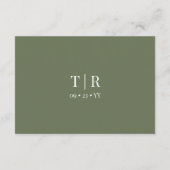 Minimal Sage Green Wedding Details Informatiekaartje (Achterkant)