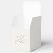 Minimal Sage Green Wedding Favor Box with Love Bedankdoosjes (Geopend)