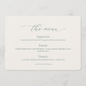Minimal Sage Green Wedding Menu Card Kaart (Voorkant)