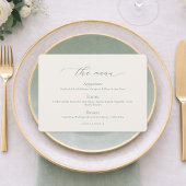 Minimal Sage Green Wedding Menu Card Kaart