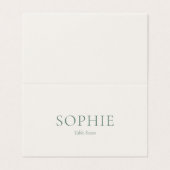Minimal Sage Green Wedding Place Card Kaart (Buitenkant ongevouwen)