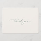 Minimal Sage Green Wedding Thank You Card Kaart (Voorkant)