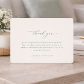 Minimal Sage Green Wedding Thank You Card Kaart