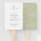Minimal Sage Greenery Wedding Programma Handwaaier