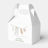 Minimal Sage Groene Boho Jongenskleding Baby showe Bedankdoosjes (Achterkant)