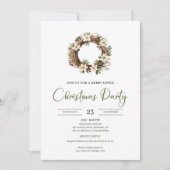 Minimal Sage Neutral Taupe Christmas Wreath Kaart (Voorkant)