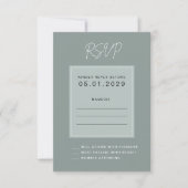 Minimal Sage Wedding RSVP Card (Voorkant)