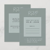 Minimal Sage Wedding RSVP Card (Voorkant / Achterkant)
