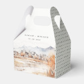 Minimal Salt Lake City Utah Waterverf bruiloft Bedankdoosjes (Achterkant)