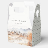 Minimal Salt Lake City Utah Waterverf bruiloft Bedankdoosjes (Geopend)