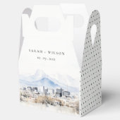 Minimal Salt Lake City Utah Waterverf bruiloft Bedankdoosjes (Geopend)