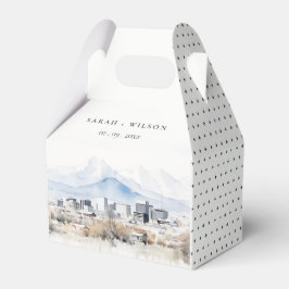 Minimal Salt Lake City Utah Waterverf bruiloft Bedankdoosjes