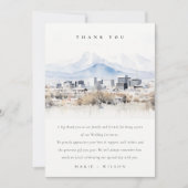 Minimal Salt Lake City Utah Waterverf bruiloft Bedankkaart (Voorkant)