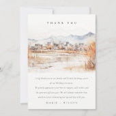 Minimal Salt Lake City Utah Waterverf bruiloft Bedankkaart (Voorkant)