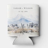 Minimal Salt Lake City Utah Waterverf bruiloft Blikjeskoeler (Achterkant)