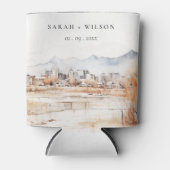 Minimal Salt Lake City Utah Waterverf bruiloft Blikjeskoeler (Voorkant)