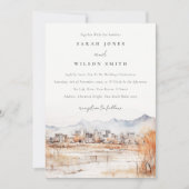 Minimal Salt Lake City Utah Waterverf bruiloft Kaart (Voorkant)