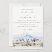 Minimal Salt Lake City Utah Waterverf bruiloft Kaart (Voorkant)