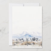 Minimal Salt Lake City Utah Waterverf bruiloft Kaart (Achterkant)