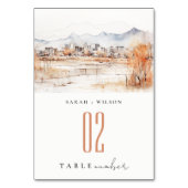 Minimal Salt Lake City Utah Waterverf bruiloft Kaart (Voorkant)