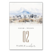 Minimal Salt Lake City Utah Waterverf bruiloft Kaart (Voorkant)