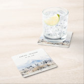 Minimal Salt Lake City Utah Waterverf bruiloft Kartonnen Onderzetters (Insitu)