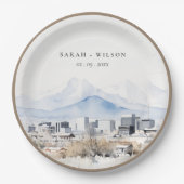 Minimal Salt Lake City Utah Waterverf bruiloft Papieren Bordje (Voorkant)