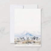 Minimal Salt Lake City Utah Waterverf bruiloft RSVP Kaartje (Achterkant)