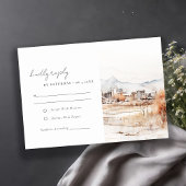 Minimal Salt Lake City Utah Waterverf bruiloft RSVP Kaartje