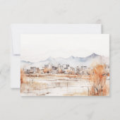 Minimal Salt Lake City Utah Waterverf bruiloft RSVP Kaartje (Achterkant)