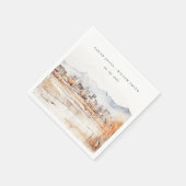 Minimal Salt Lake City Utah Waterverf bruiloft Servet (Hoek)