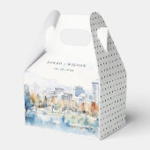 Minimal San Jose, Californië Waterverf bruiloft Bedankdoosjes (Achterkant)