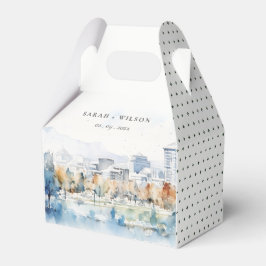 Minimal San Jose, Californië Waterverf bruiloft Bedankdoosjes