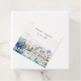 Minimal San Jose, Californië Waterverf bruiloft Bedankjes Labels