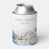 Minimal San Jose, Californië Waterverf bruiloft Blikjeskoeler (Blikje Voorkant)