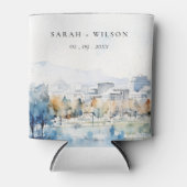 Minimal San Jose, Californië Waterverf bruiloft Blikjeskoeler (Voorkant)