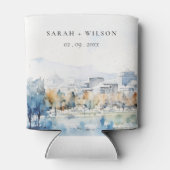 Minimal San Jose, Californië Waterverf bruiloft Blikjeskoeler (Achterkant)