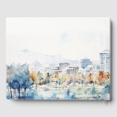 Minimal San Jose, Californië Waterverf bruiloft Gastenboek (Achterkant)