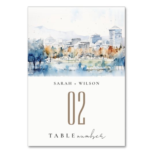 Minimal San Jose, Californië Waterverf bruiloft Kaart (Achterkant)