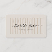 Minimal Sand Professional Elegant Monogram Visitekaartje (Voorkant)