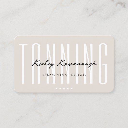 Minimal Sand Tan Tanning Specialist Loyalty Kaart Visitekaartje (Voorkant)