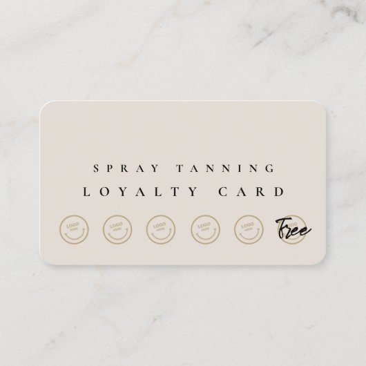Minimal Sand Tan Tanning Specialist Loyalty Kaart Visitekaartje (Achterkant)