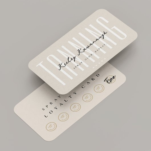 Minimal Sand Tan Tanning Specialist Loyalty Kaart Visitekaartje